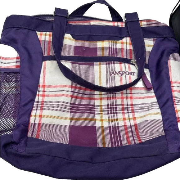 JanSport Purple Tote Bag with Classic Design - Picture 1 of 8